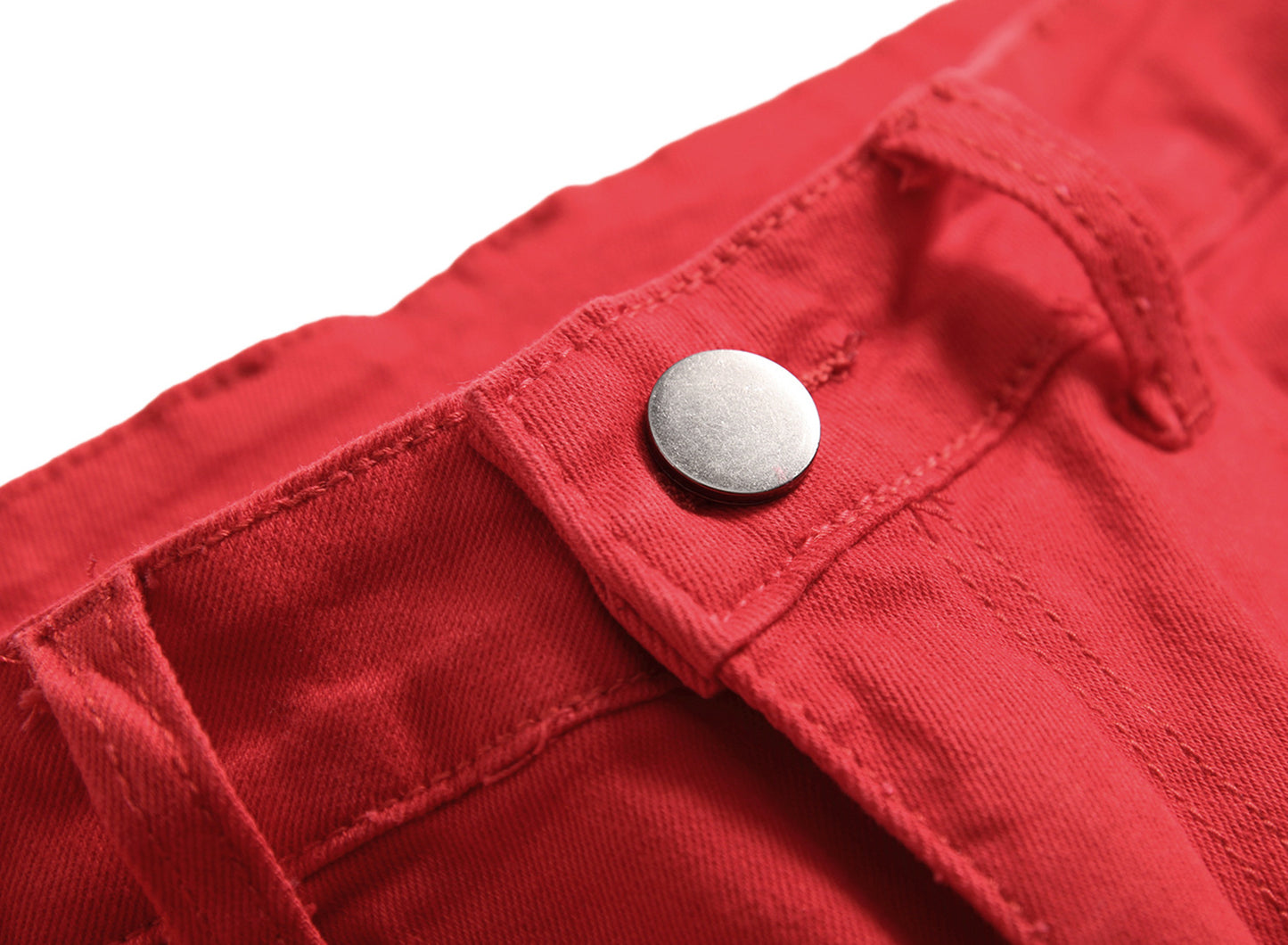 Red Straight Ripped Bottoms