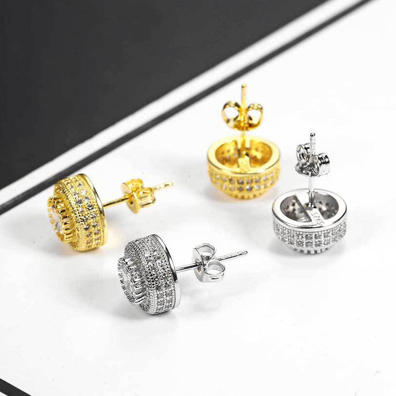 Diamond Centered Studded Earrings