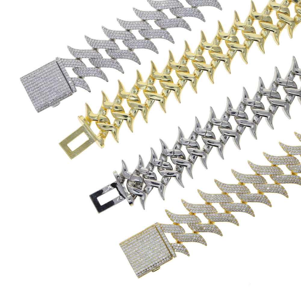 Women's Box Buckle Thorns Cuban Necklace