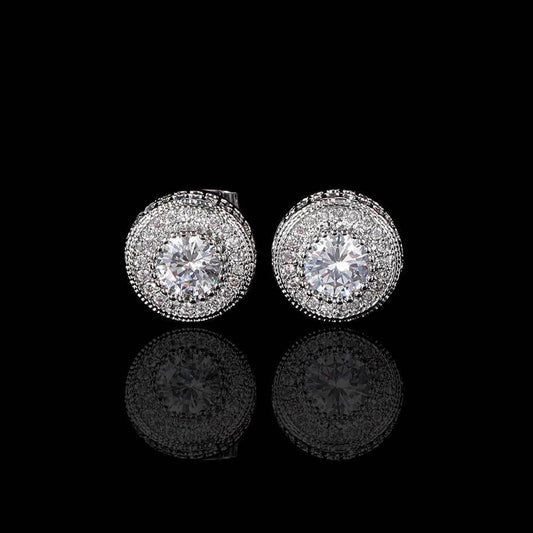 Diamond Centered Studded Earrings