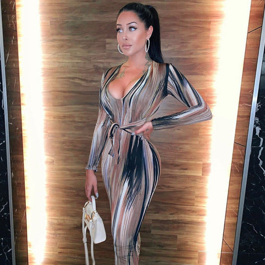 Neutral Lux Tie Dye Maxi Dress