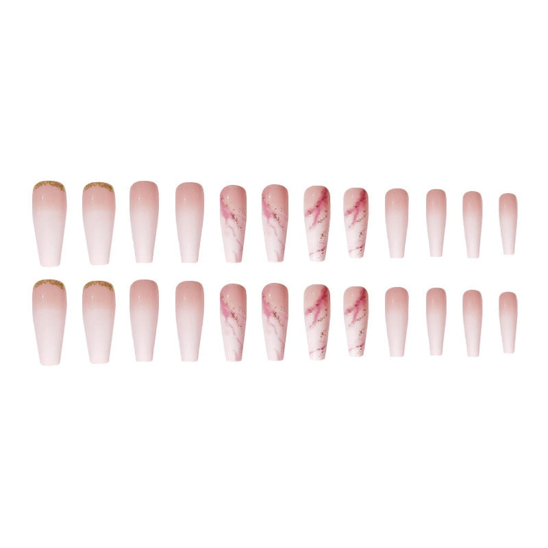 Nude Gradient Marble Press-On Nails