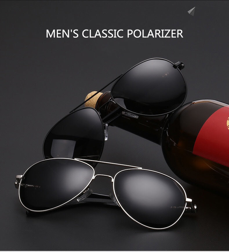 Polarized Men's Pilot Sunglasses
