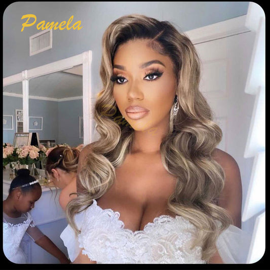 HD Transparent Full Lace Ash Blonde Body Wave Wig