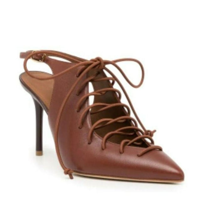 Hollow Lace- Up Sandals