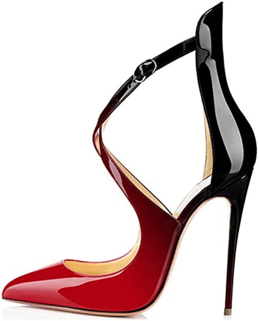 Red Dipped Jane Cross Pumps