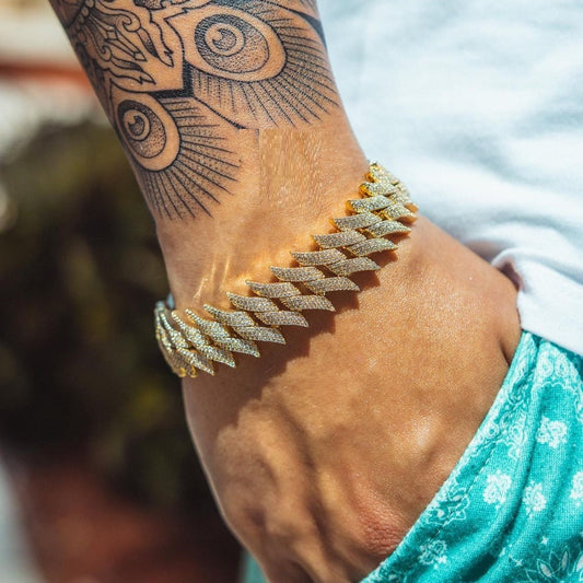 Men Micro Paved Spike Bracelet