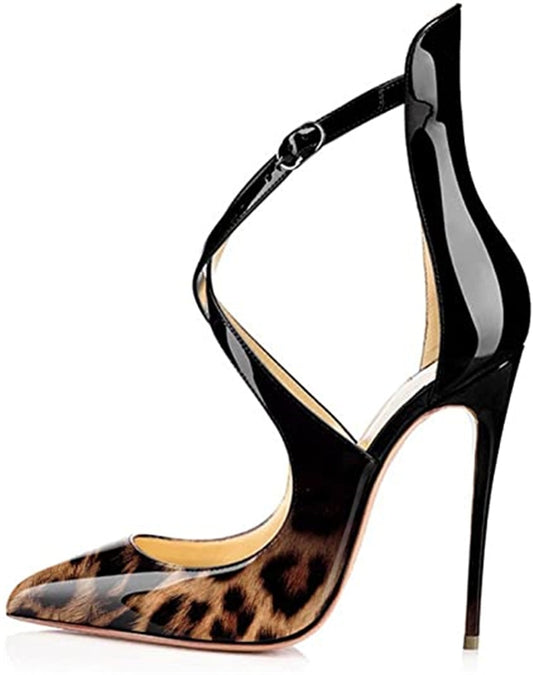 Black Leopard Jane Cross Pumps