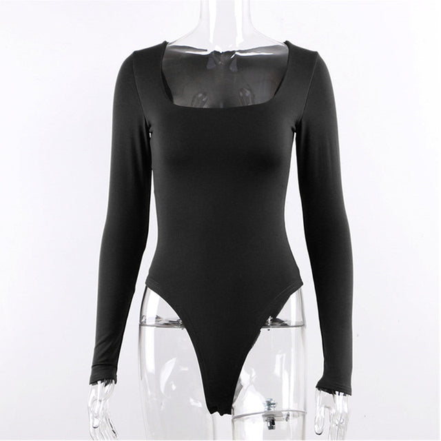 All Black Modern Bodycon Bodysuit