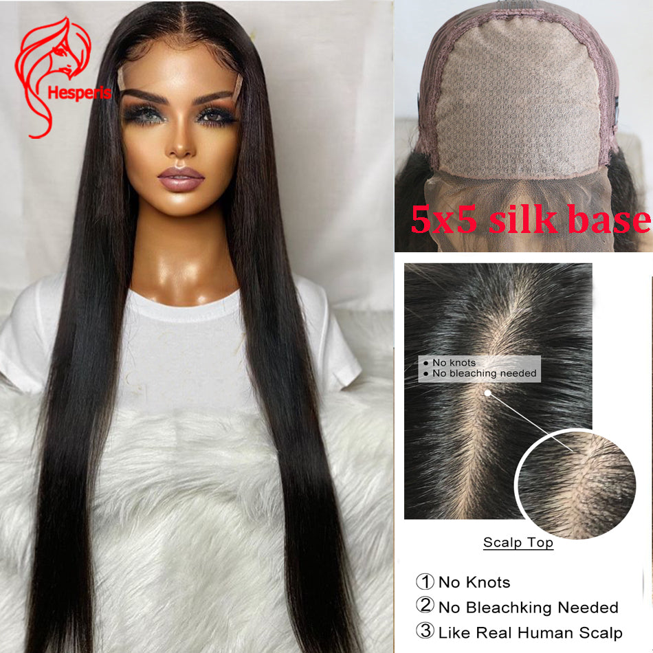 Straight Silk Human Hair Wig