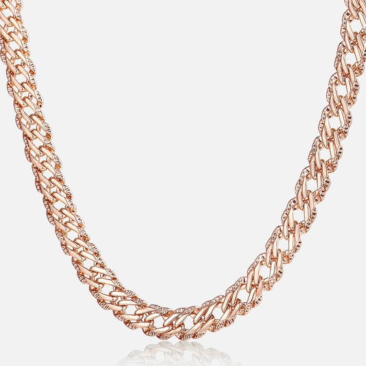 Rose Gold Venetian Curb Link Chain Necklace