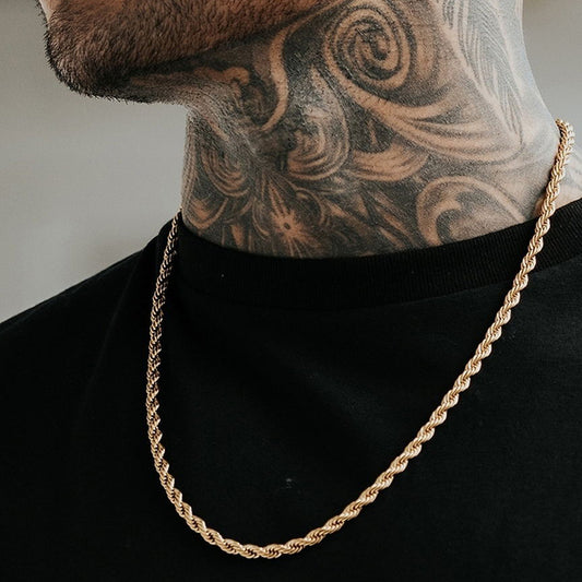 Men's Minimalist Twist Rope Chain Necklace