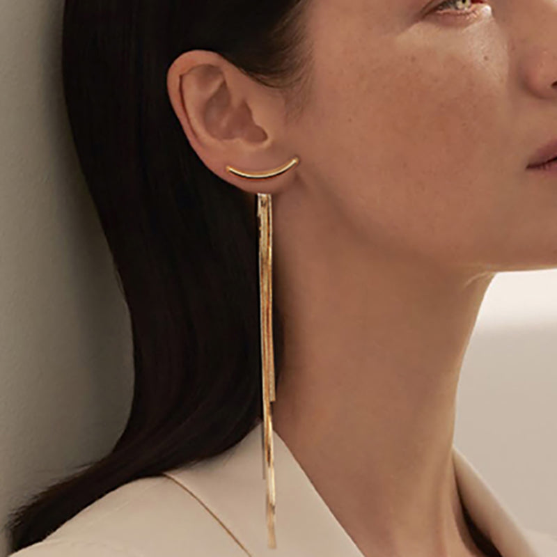 Vintage Bar Tassel Drop Earrings