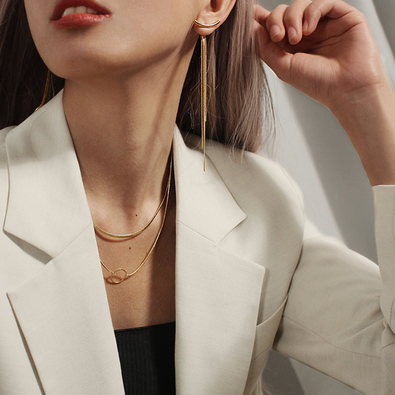 Vintage Bar Tassel Drop Earrings
