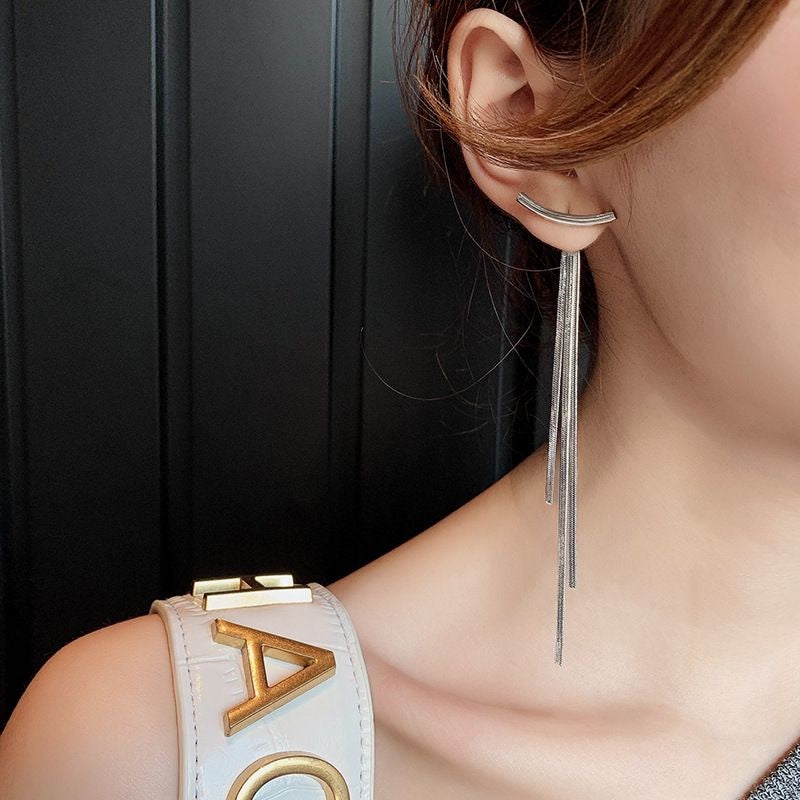 Vintage Bar Tassel Drop Earrings