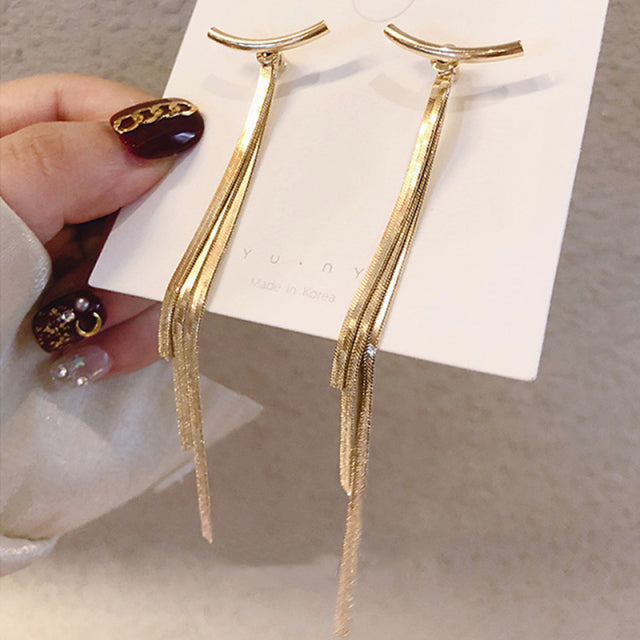 Vintage Bar Tassel Drop Earrings