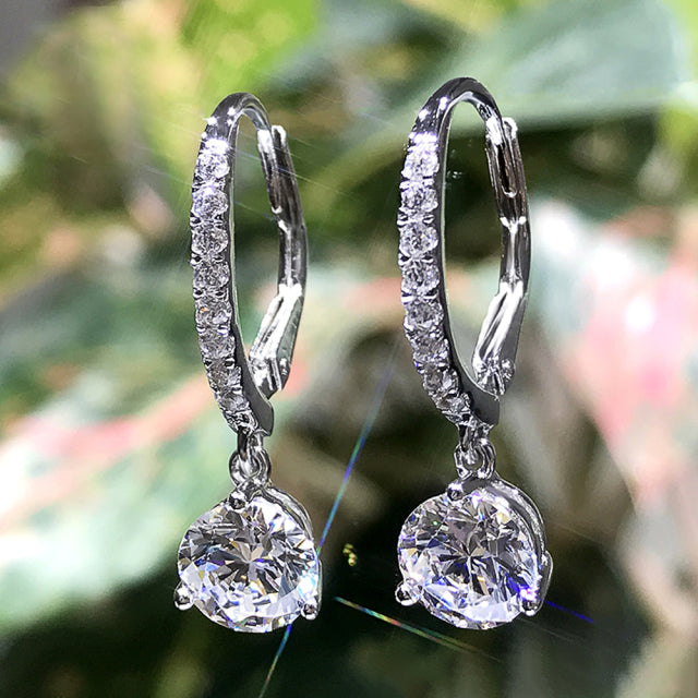 Delicate CZ Drop Earrings