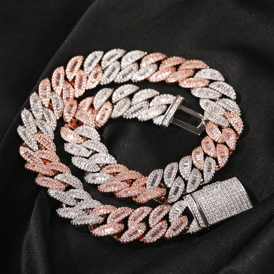 Moon Square Buckle Tennis Necklace or Bracelet (Gold Plated)