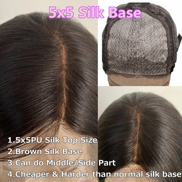 Human Hair Wig with Silk Top
