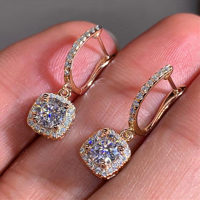 Brilliant Square Dangle Earrings