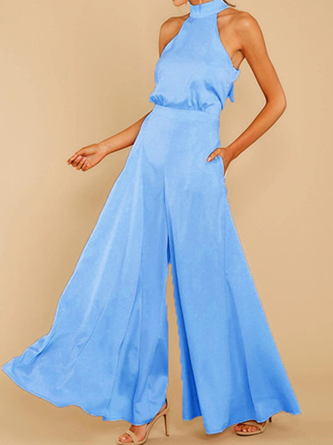 Elegant Hollow Halter Jumpsuit