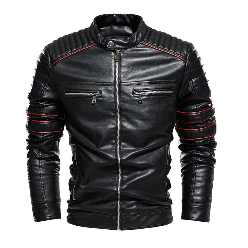 Red Vegan Leather Motorcycle Jacket