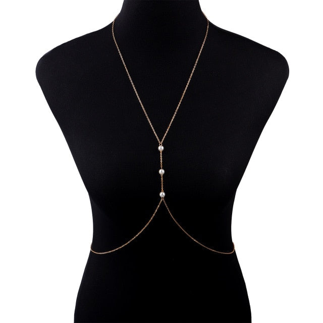 Mini Pearl Chest Chain