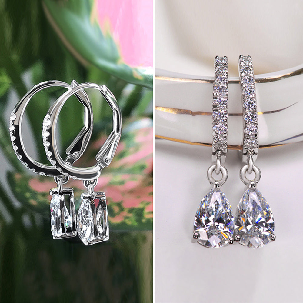 Delicate CZ Drop Earrings