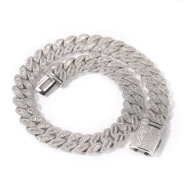 Moon Square Buckle Tennis Necklace or Bracelet (Gold Plated)