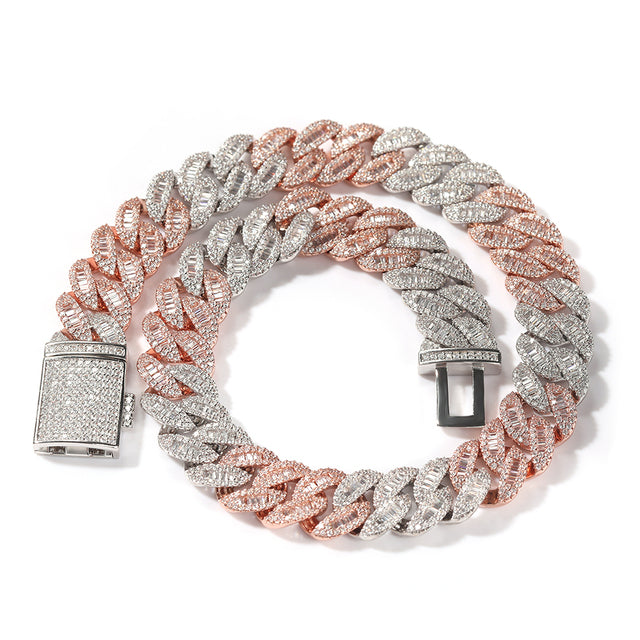Moon Square Buckle Tennis Necklace or Bracelet (Gold Plated)