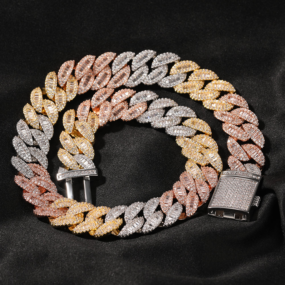 Moon Square Buckle Tennis Necklace or Bracelet (Gold Plated)
