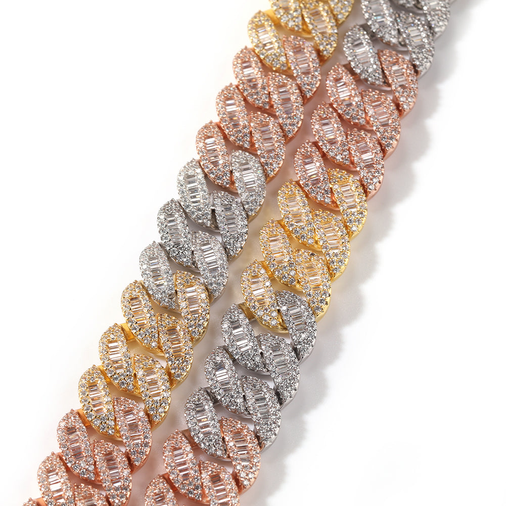 Moon Square Buckle Tennis Necklace or Bracelet (Gold Plated)
