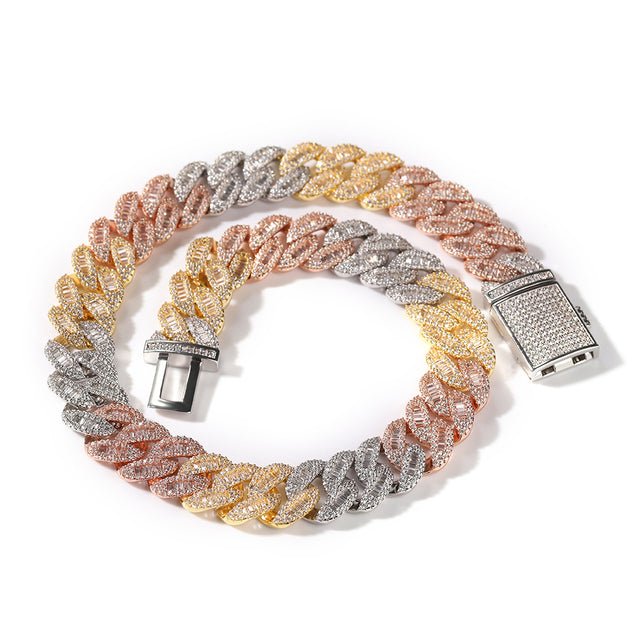 Moon Square Buckle Tennis Necklace or Bracelet (Gold Plated)
