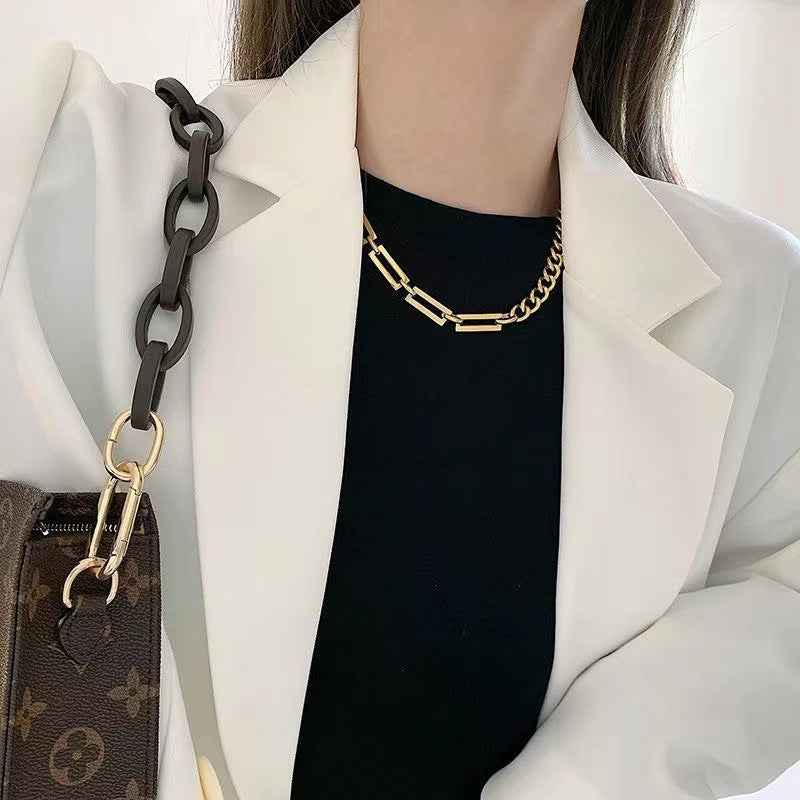 Stainless Steel Gold Cuba Charm Necklace